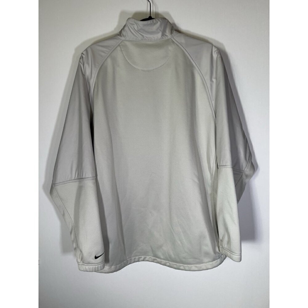 Vintage NIKE GOLF Y2K beige half-zip fleece-lined Michigan Wolverines pullover L - Picture 3 of 10
